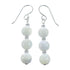 Navajo Sterling Silver Mother of Pearl Bead Hook Dangle Earrings AX128199